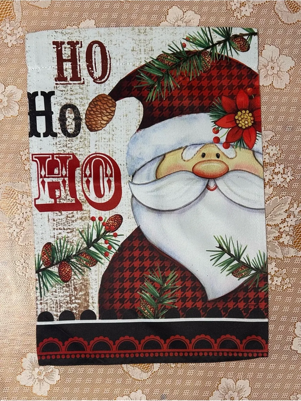 Festive Red Santa Garden Flag - Holiday Home Décor